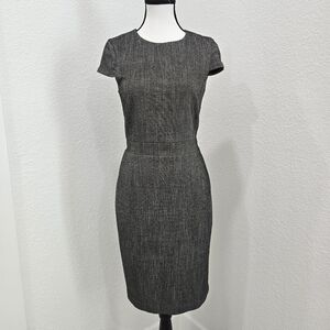 H&M Grey Business Casual Dress Size 4 Cap Short Sleeve